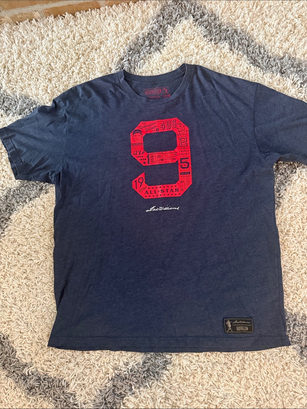 Baseballism Ted Williams super soft tee. Size XXL